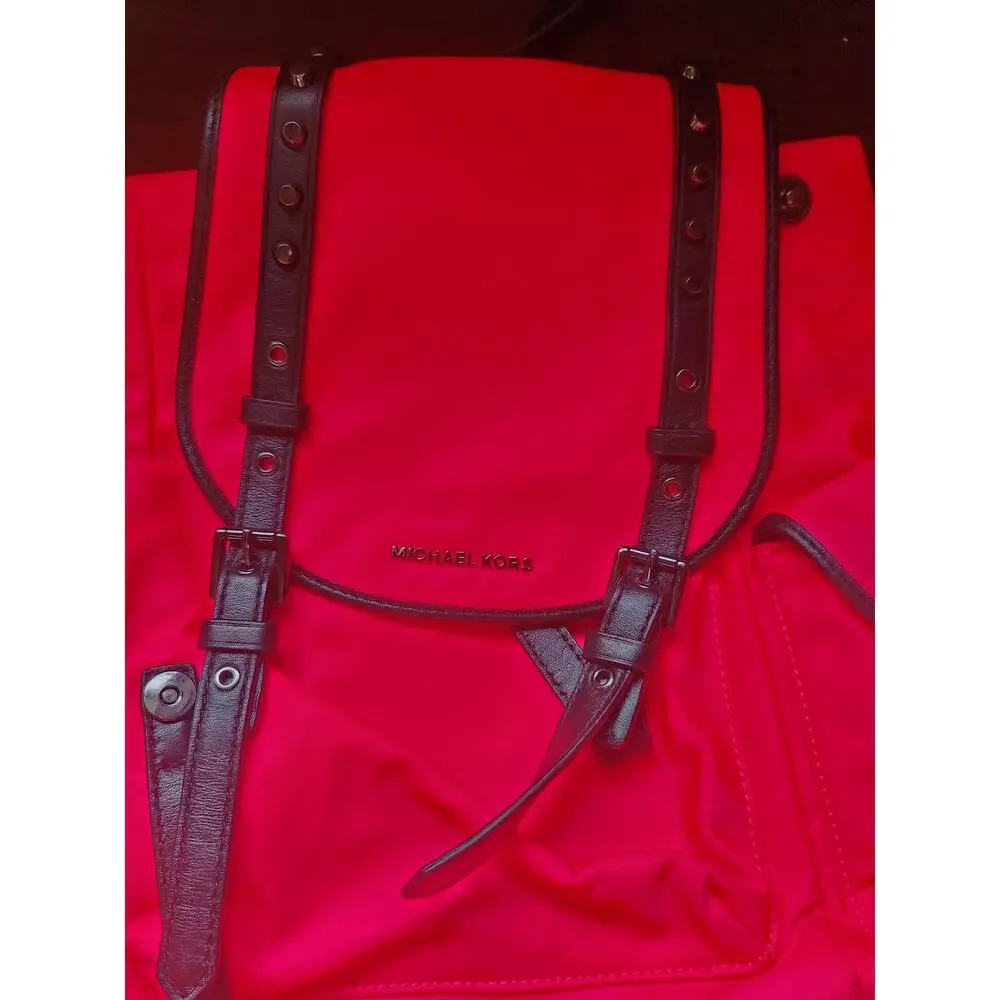 Michael Kors Leila Small Flap Backpack Neon Pink NWT